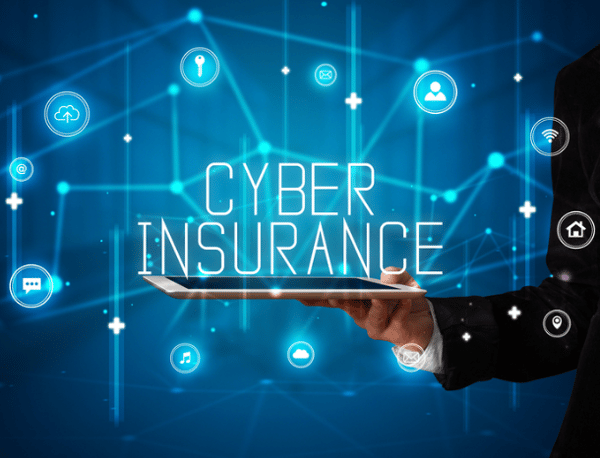 In der Mitte steht Cyber Insurance, rundherum verschiedene Icons
