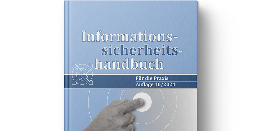 Cybersecurity-Handbuch der Hochschule Luzern, Informationssicherheits-Handbuch für die Praxis, 10. Auflage 2024, auf weissem Hintergrund.
